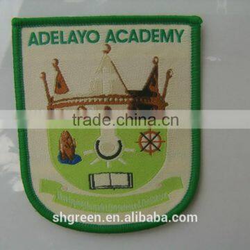 Triangle School Cloth Badge,merrow Border Woven Badge