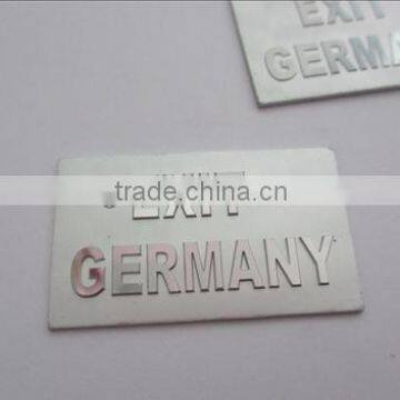 high lighted aluminum embossed labels