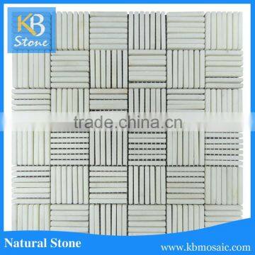 2016 new design cheap white marble mosaic tiles for kitchen