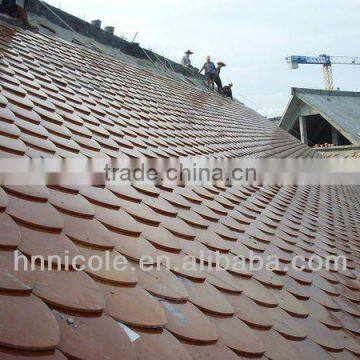 fish ceramic roof glazed yellow surface