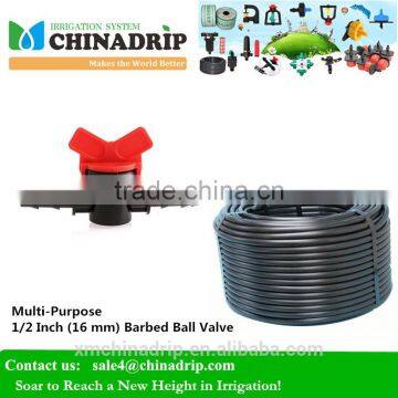 Multi-Purpose 1/2 Inch (16 mm) Barbed Ball Valve