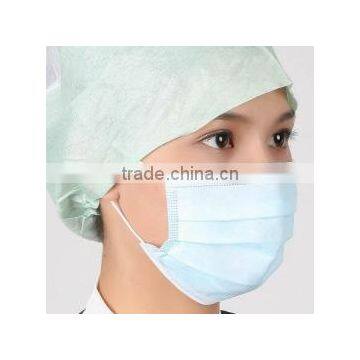 Medical disposable nonwoven face mask with earloop / tiers with 3ply (Nonwoven face mask-06)