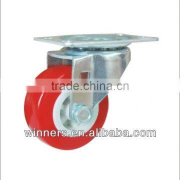 swivel and brake stainless steel housing PU caster wheel