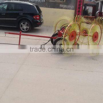 Trailer Mounted High Quality 4 Wheel Hay Rake,hay Tedder for Sale photo-5
