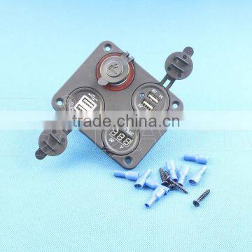Four Hole Panel Car Cigarette Lighter Plug Power Socket With Timer And USB Charger Socket photo-3