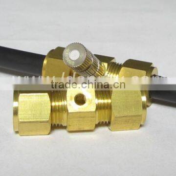 Misting fine spraying nozzles brass connector with 10/12" one hole