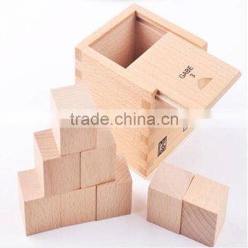 Kids Educational Toys Froebel Gabe3 Wood Cube Square Combination Learning Education Tool photo-3