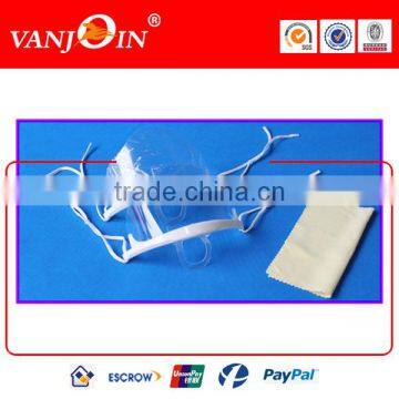 Clear Transparent Sanitary Mask With PERMANENT & DOUBLE SIDED Anti-Fog Shield
