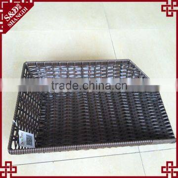 S&D Poly Rattan Brown Wicker Storage Basket Imitation Supermarket Display Basket Fruit Basket photo-4