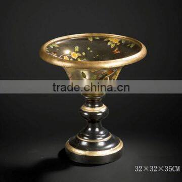 Unique Design Floor Standing Compotier/Compote, Hand Painted Home Decorative Fruit Bowl, Retro Classic Art Painting Crafts