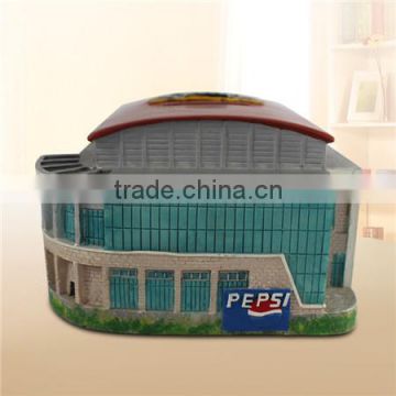 Resin building coin bank