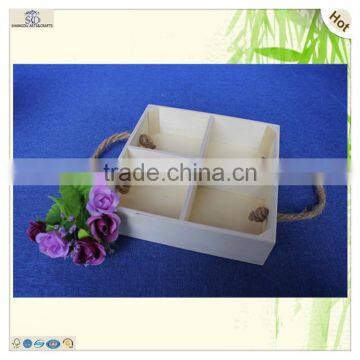 Hotel Restaurant Unfinished Mini Euro Square Wooden Pallet Tray photo-5