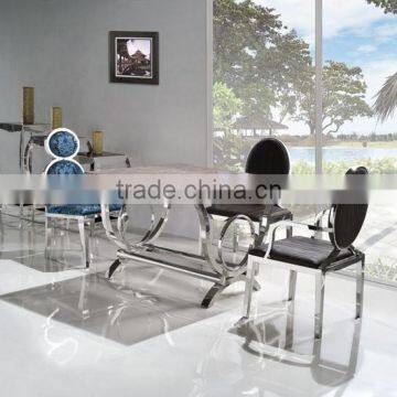 Long Size Marble Top Stainless Steel Dining Table TH281 photo-2