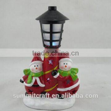 European light oil resin snowman with led light christmas gifts 2016