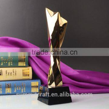 High Quality Golden Star Trophy Award With Crystal Base photo-3