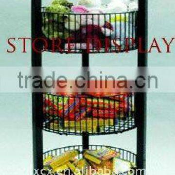 4 Round Wire Bin Display Stand