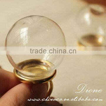Wholesale Glass Globe Bottle (24mm) With Gold Plated Lace Adjustable Ring photo-3