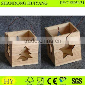 Engraving tea light holder wood candle holder