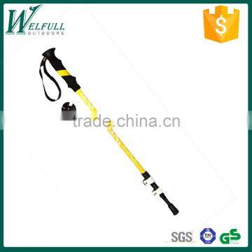 Aluminum light trekking pole with external lock, EVA grip, yellow SZ15515