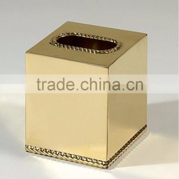 gold plated metal tissue box