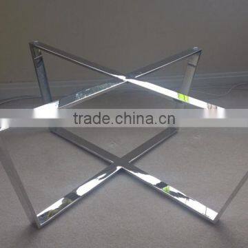 Top quality furniture parts stainless steel chrome finished metal table base FF-069