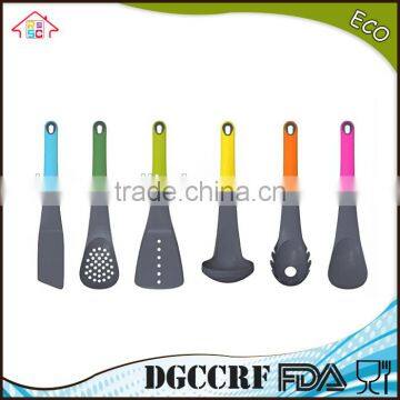 NBRSC High Quality Set of 6 Pieces Colorful Nylon Kitchen Utensils Set Ladle Slotted Strainer Spatula Spoon Solid photo-5