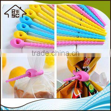 NBRSC Colorful All-Purpose Silicone Multi-use smart Food Saver Bread Bag Clip Household Snake Ties