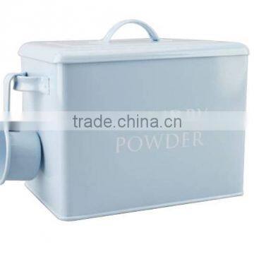 Laundry Powder Storage Box Washing Tablet Retro Metal Container Tin With Scoop photo-4