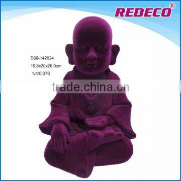 Resin flocked baby buddha statue