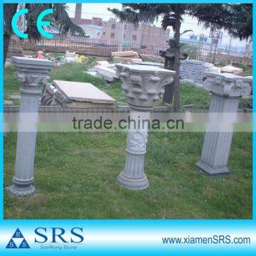 Grey granite outdoor stone pillar