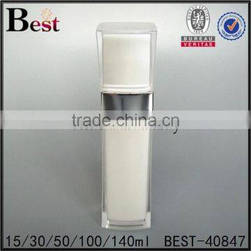 Unique Square Lotion Bottle Empty 30ml 60ml 120ml Acrylic Cosmetic Cream Bottle Pearl White Color High Quality Luxury Bottle photo-2