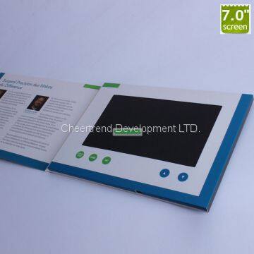 Folder paper Advertising Display 7 inch TFT LCD Screen Video Brochure card