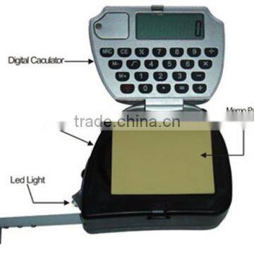 Multifunctional LED Light, Memo Pad, Accurate Calculator of Digital Measuring Tape