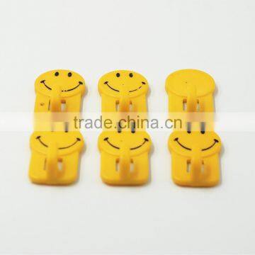 Set of 6 Yellow Smile Face Household Plastic Self Adhesive Wall Hook photo-2