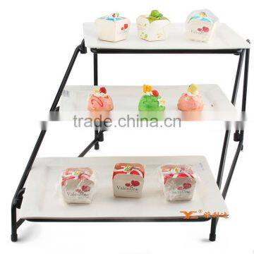 High Quality Commercial party Buffet Dessert Fruit Stand with Ceremic Tray