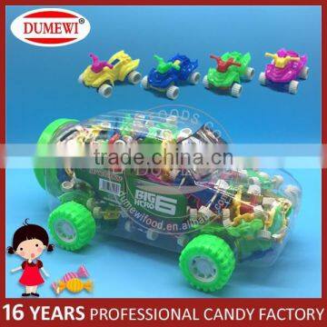 Mini Sun Beach Motorcycle Toy Candy in Big Car Bottle