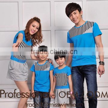 new fashion family cotton splicing stripe t shirt sets dress set family love clothing sets