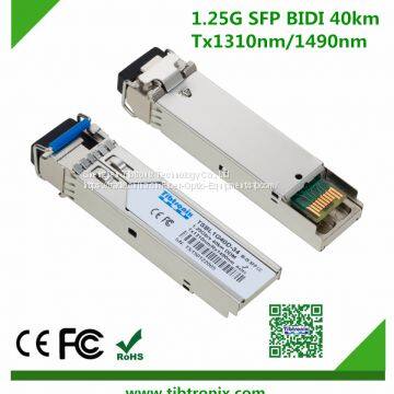 Sfp for Cisco 1.25Gb/s 40Km LC BiDi SFP Transceiver Single LC, 1310nm Tx/1490nm Rx, DFB-LD, Single-mode, DDM