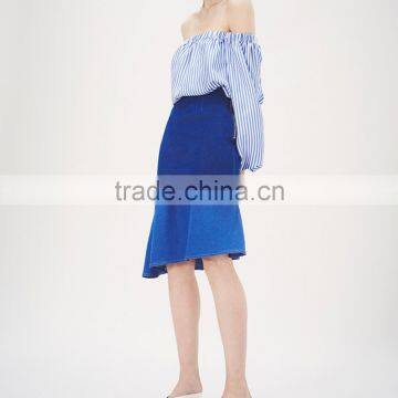 Latest Fashion Vintage Denim Pattern Lady Short Jean Skirt Design Picture photo-6