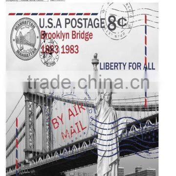 Popart design fleece blanket Post card statue of liberty throw blanket