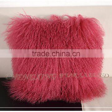 CX-D-04G New Fashion Genuine Mongolian Sheep Fur Latest Design Cushion Cover photo-6