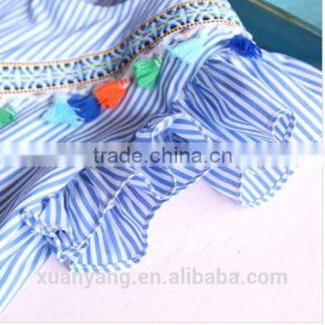 Fashionable Wholesale Girls Clothing Stripe Tassles Designer One Piece Mother Daughter Matching Western Style Dress photo-3