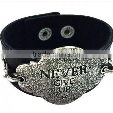 Factory Supplier Korean Retro Bracelets,handcraft Cow Leather Bangle,unisex Leather Bracelets photo-2