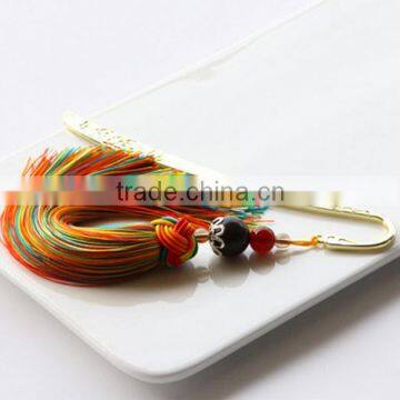 high end colorful fringe design metal bookmark diy tassle matel bookmark tags for promotional gifts 2016