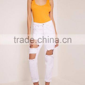 Custom Color Private Label Crew Neck Racer Back Basic Cotton Spandex Tight Women Bodysuit photo-6