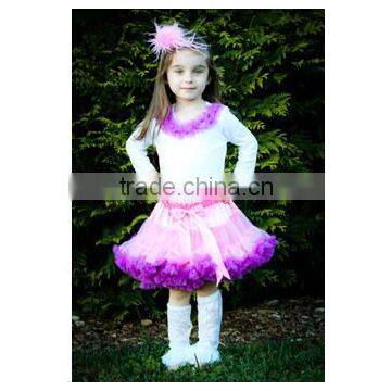 wholesale baby girl party costumes dance tutu chiffon pettiskirt with ruffles baby fluffy event girls ruffled pettiskirts