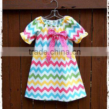 Christmas Clothes Baby Girl Frock Red And White Chevron Dress photo-5