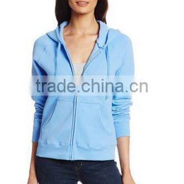 New Design Women's Ribbed-knit Cuffs and Hem Fleece Sweatshirts Zipper With Hood photo-3