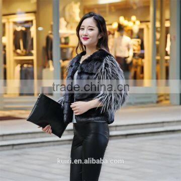 2faux Mink Fur Jacket Shiny Diamond Decoration Mink Coat Warm Winter Faux Fur Coat Factory Outlets photo-3