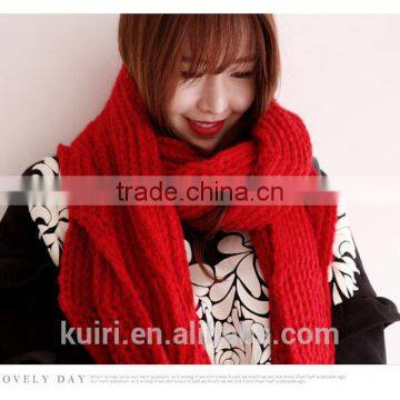 2016 Hot Sales Europe Style Yarn Scarf Female Winter Lovers Long Design Thickening Winter Thermal Knitted Solid Color Male photo-2